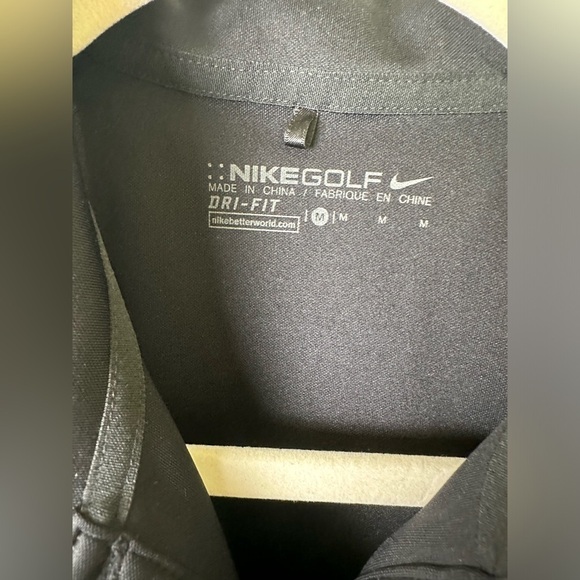 Nike Golf Shirt Womens M Sleeveless Collared Embroidered PGA Logo Black Dri Fit - Picture 3 of 9